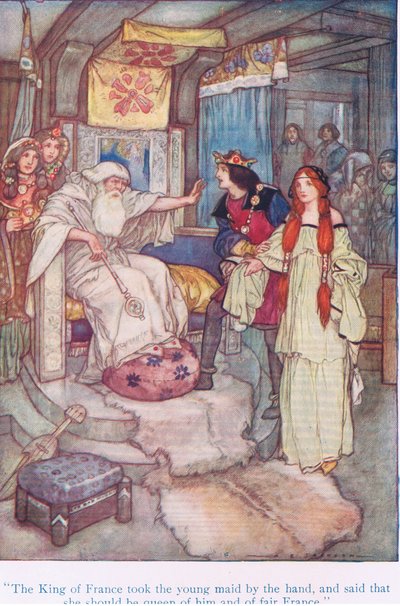 Le roi de France prit la jeune fille par la main et dit qu