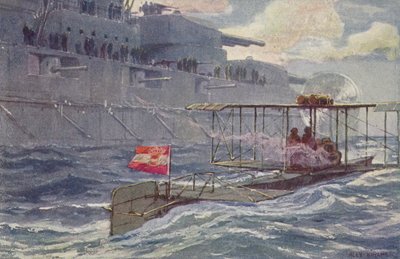 Hydravion austro-hongrois passant un cuirassé, Première Guerre mondiale, 1914-1918 - A. Kircher