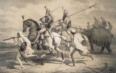 Chefs sikhs partant à la chasse - A. Soltykoff