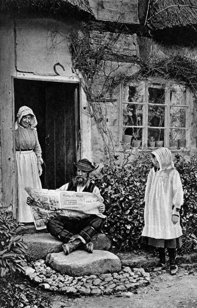 Un homme lisant The Daily Mail, Shropshire, vers 1922 - A. W. Cutler