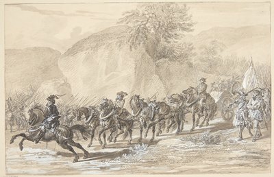 Paysage traversé par une armée - A. Wolf