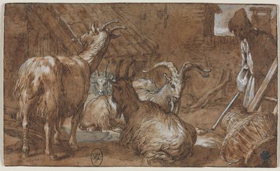 Une basse-cour avec des chèvres et un chevrier, vers 1610-1615 - Abraham Bloemaert