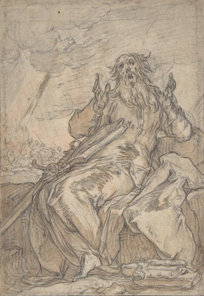 Saint Paul assis, avec sa conversion en arrière-plan - Abraham Bloemaert