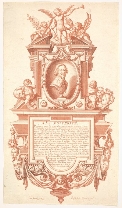 Épitaphe et portrait de Jacques Callot, 1635-36 - Abraham Bosse