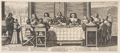 La bénédiction à table, vers 1635 - Abraham Bosse