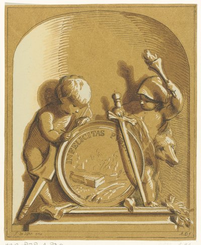 Allégorie avec deux putti - Abraham Delfos