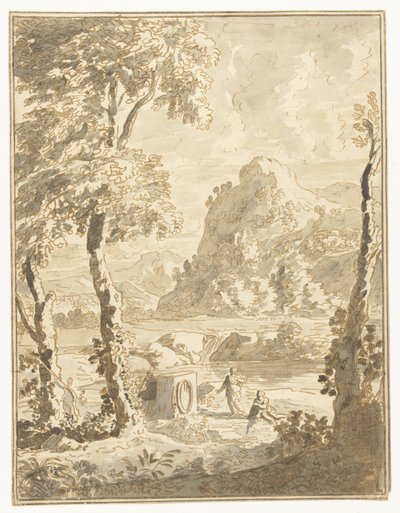 Paysage arcadien avec petites figures - Abraham Genoels (II)