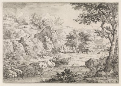 Paysage vallonné avec étang - Abraham Genoels