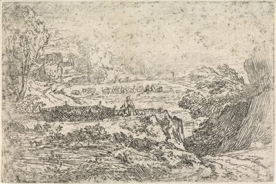 Paysage avec des moutons - Abraham Genoels