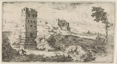 Paysage avec tour carrée - Abraham Genoels