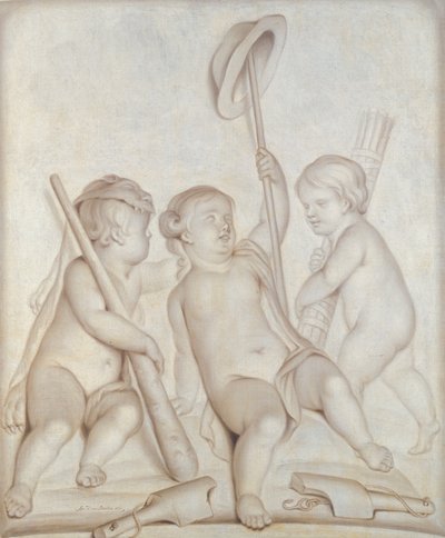 Les Trois Chérubins, Putti avec les attributs d
