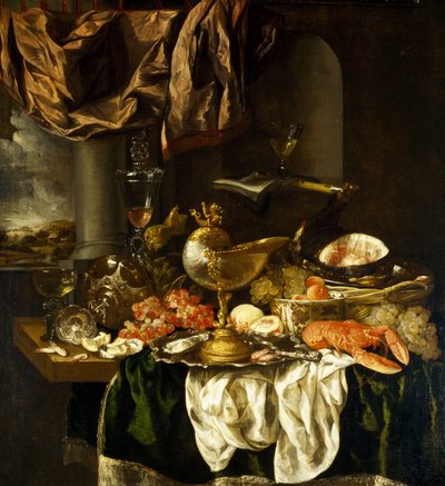 Nature morte avec paysage, 1650s - Abraham Hendricksz van Beyeren