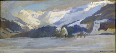 Paysage enneigé près des Diablerets - Abraham Hermanjat