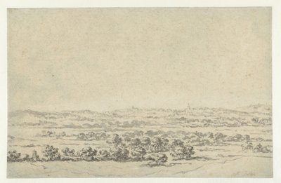 Paysage fluvial, avec une tour au loin - Abraham Jansz Begeyn