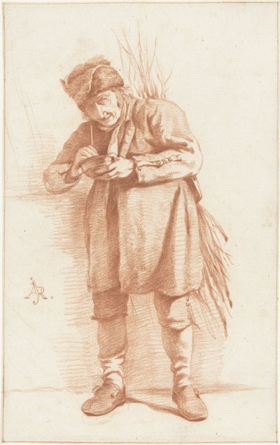 Homme debout avec une pipe et un fagot - Abraham Johannes Ruytenschildt
