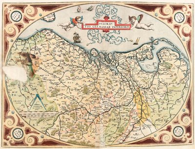 Descriptio Germaniae Inferioris Carte géographique du territoire des Pays-Bas germanique du "Theatrum Orbis Terrarum" par Abraham Ortelius - Abraham Ortelius