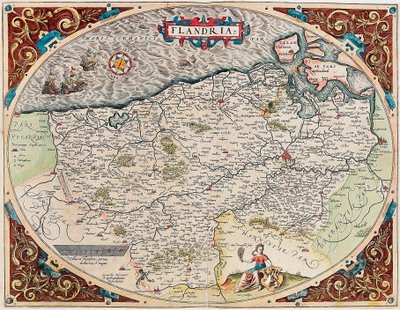 Carte géographique de la Flandre de « Theatrum Orbis Terrarum » par Abraham Ortelius - Abraham Ortelius