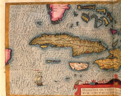 Carte de Cuba et de la Jamaïque du Theatrum Orbis Terrarum - Abraham Ortelius