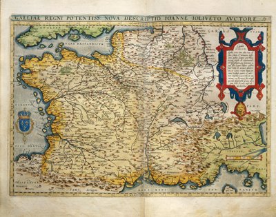 Carte de France, du Theatrum Orbis Terrarum par Abraham Ortelius - Abraham Ortelius