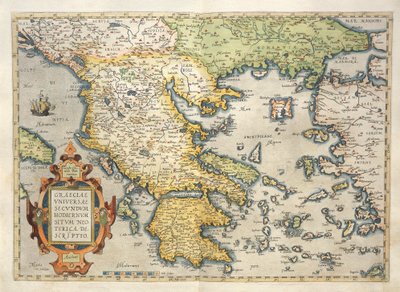 Carte de la Grèce, du Theatrum Orbis Terrarum par Abraham Ortelius - Abraham Ortelius