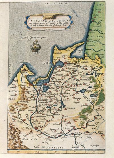 Carte de la Prusse, du Theatrum Orbis Terrarum par Abraham Ortelius - Abraham Ortelius