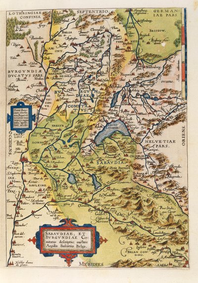 Carte de la Savoie, du Theatrum Orbis Terrarum par Abraham Ortelius - Abraham Ortelius