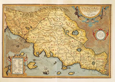 Carte de Tuscia de Theatrum Orbis Terrarum par Abraham Ortelius - Abraham Ortelius
