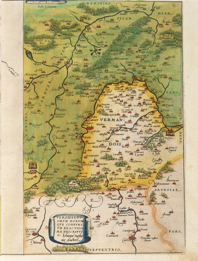 Carte du Vermandois, de Theatrum Orbis Terrarum par Abraham Ortelius - Abraham Ortelius