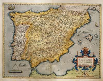 Carte de la péninsule ibérique - Abraham Ortelius