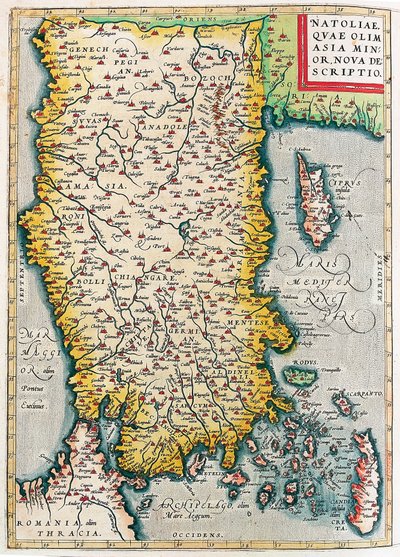 Natoliae, Quae Olim Asia Minor Nova Descriptio Carte géographique du territoire de l