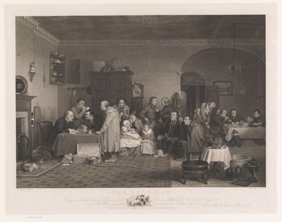 Intérieur avec compagnie payant le loyer - Abraham Raimbach