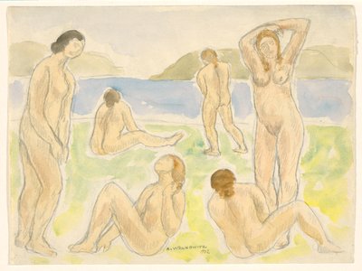 Baigneurs (ou Figures) - Abraham Walkowitz