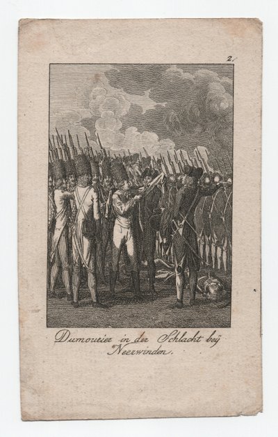 Dumouriez à la bataille de Neerwinden, vers 1795 (gravure) - Abraham Wolfgang Küffner