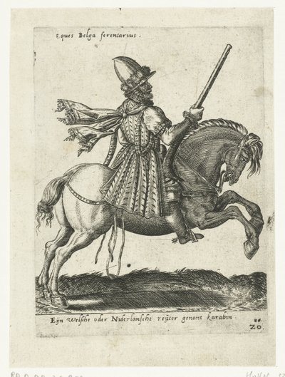 Cavalier néerlandais avec carabine - Abraham de Bruyn (attributed to)