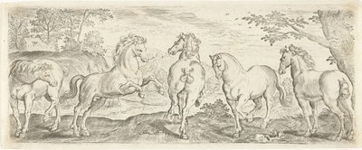Chevaux Animaux (titre de la série) - Abraham de Bruyn (possibly)