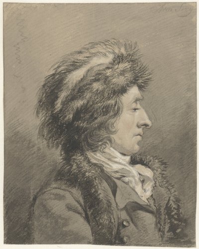 Homme avec bonnet de fourrure, profil vers la droite - Abraham van Strij (I)