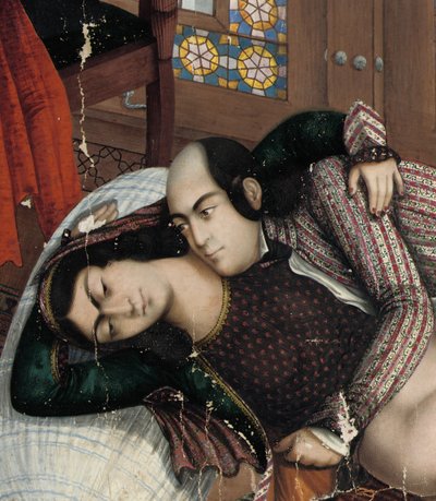 Amants étreignant, seconde moitié du XIXe siècle - Abul Hassan Ghaffari