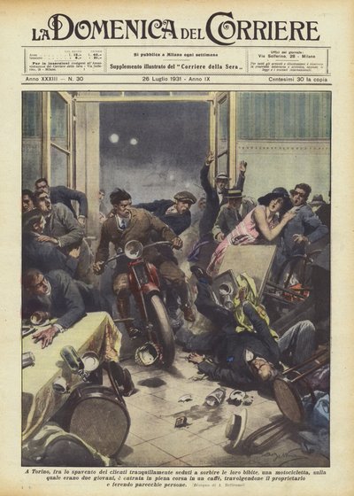 À Turin, à la grande frayeur des clients tranquillement assis en train de boire leurs boissons - Achille Beltrame