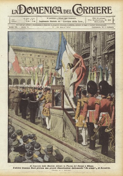 Au concert des musiques alliées sur la Piazza del Duomo à Milan - Achille Beltrame