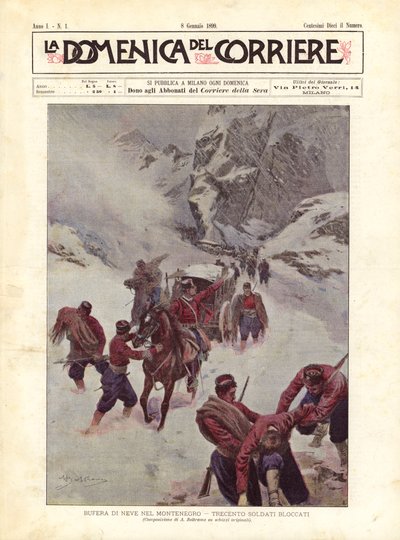Tempête de Neige au Monténégro, Trois Cents Soldats Bloqués - Achille Beltrame