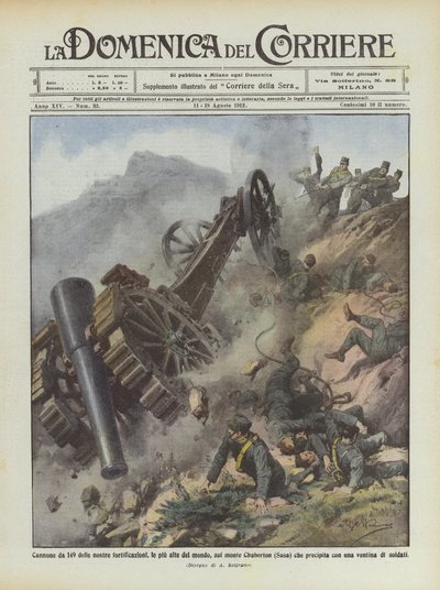 Canon de 149 de nos fortifications, les plus hautes du monde, sur le mont Chaberton - Achille Beltrame