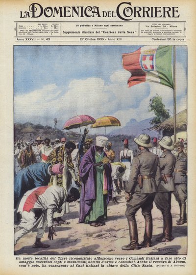 De nombreux lieux du Tigre reconquis affluent vers les commandements italiens pour faire acte - Achille Beltrame