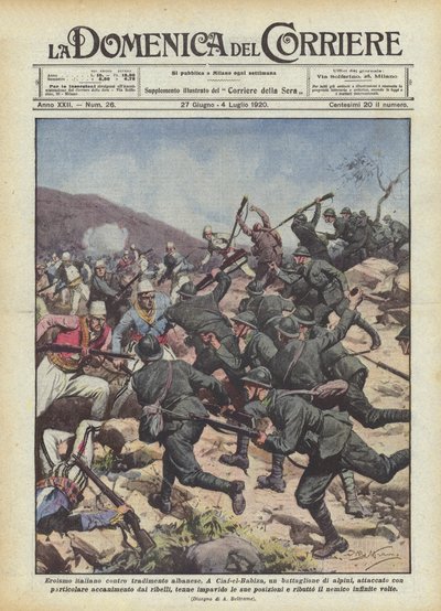 Héroïsme italien contre trahison albanaise - Achille Beltrame