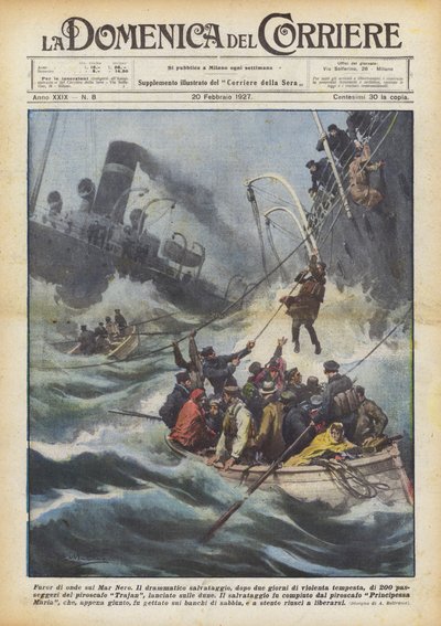 Fureur des vagues sur la mer Noire - Achille Beltrame