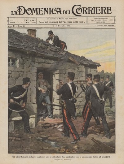 Les derniers brigands siciliens, carabiniers affrontant deux d