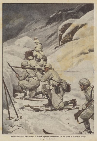 Les soldats de la neige, une patrouille de skieurs engage un combat avec un groupe d