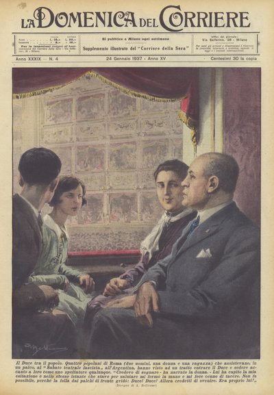 Le Duce parmi le peuple - Achille Beltrame