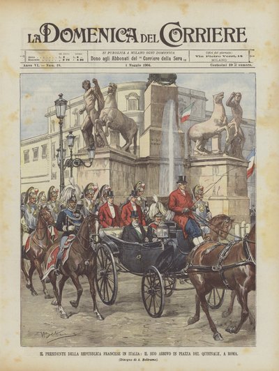 Le président de la République française en Italie, son arrivée sur la place du Quirinal, à Rome - Achille Beltrame