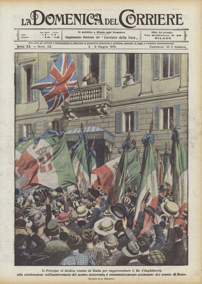 Le prince de Galles, venu en Italie pour représenter le roi d