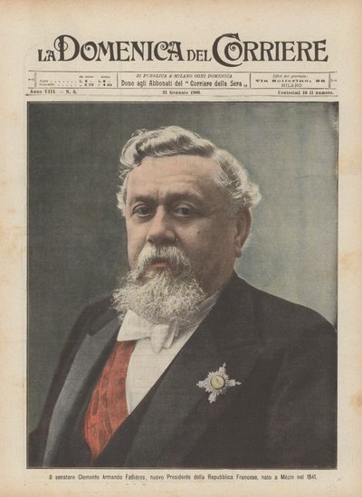 Le sénateur Clément Armand Fallières, nouveau Président de la République Française, né à Mézin en 1841 - Achille Beltrame